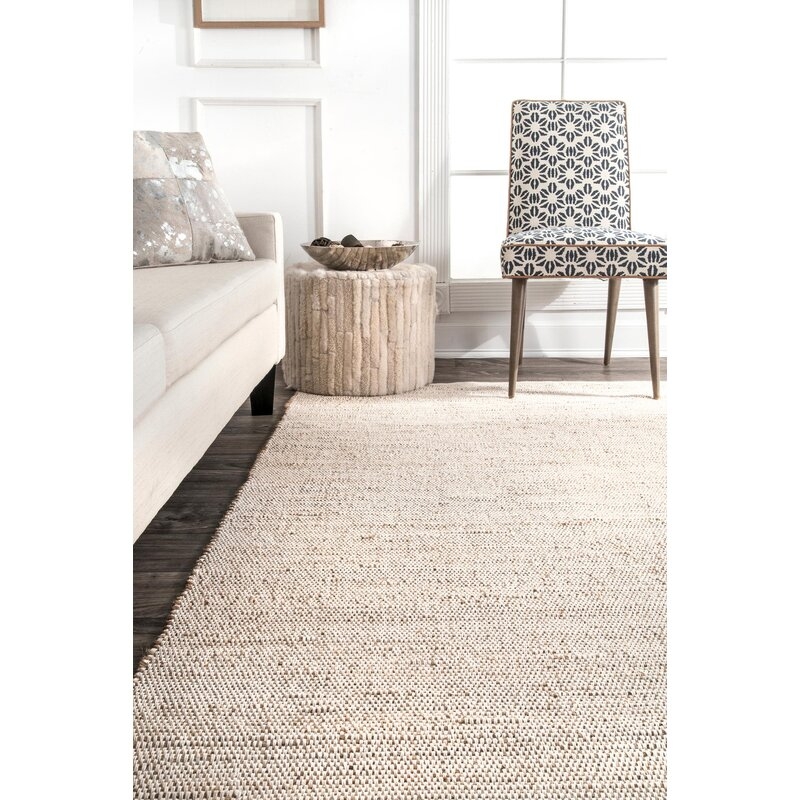 Helton Handmade Flatweave Beige Area Rug, 7'6" x 9'6" - Image 2