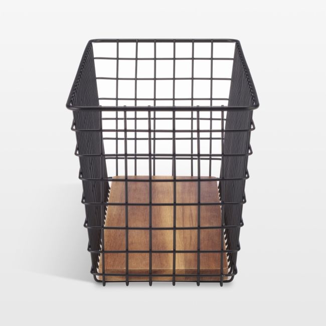 NeatMethod Small Black Metal Grid Storage Basket - Image 0