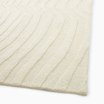 Textured Waves Rug, 5x8, Alabaster - Image 1