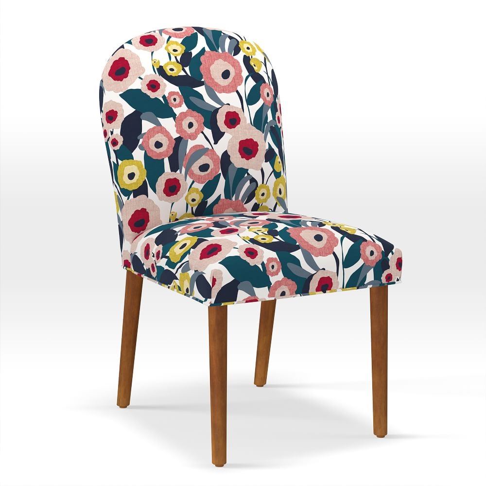 Round Back Dining Chair, Print, Modern Floral, Pink Blossom - Image 0