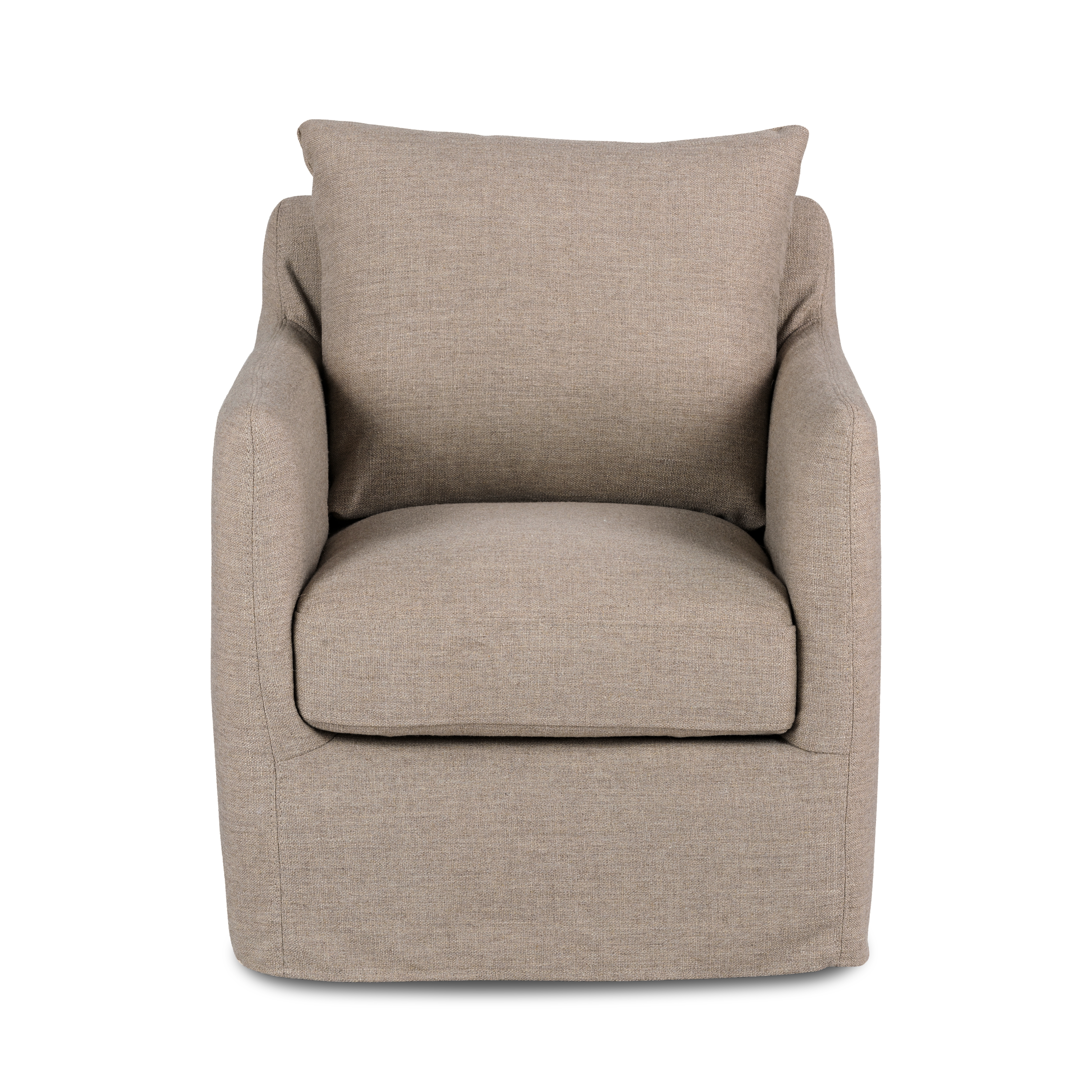 Banks Slipcover Swivel Chair - Alcala Taupe - Image 3
