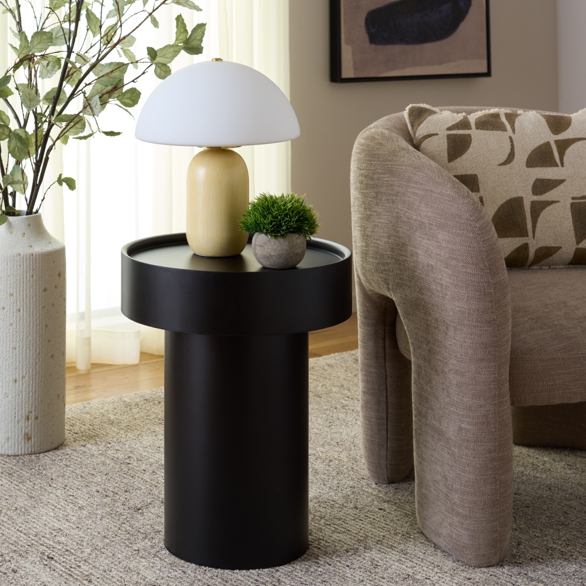 Avony Side Table - Black - Safavieh - Image 1