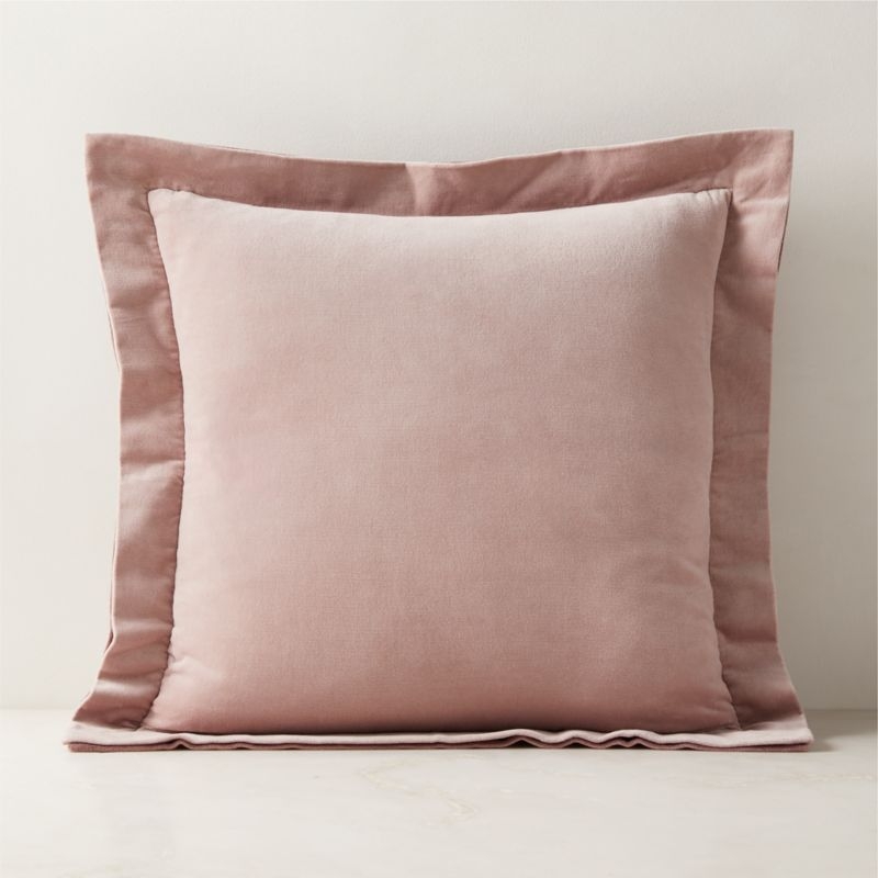 Evie Orchid Mauve Velvet Reversible Throw Pillow with Feather-Down Insert 20"x20" - Image 3