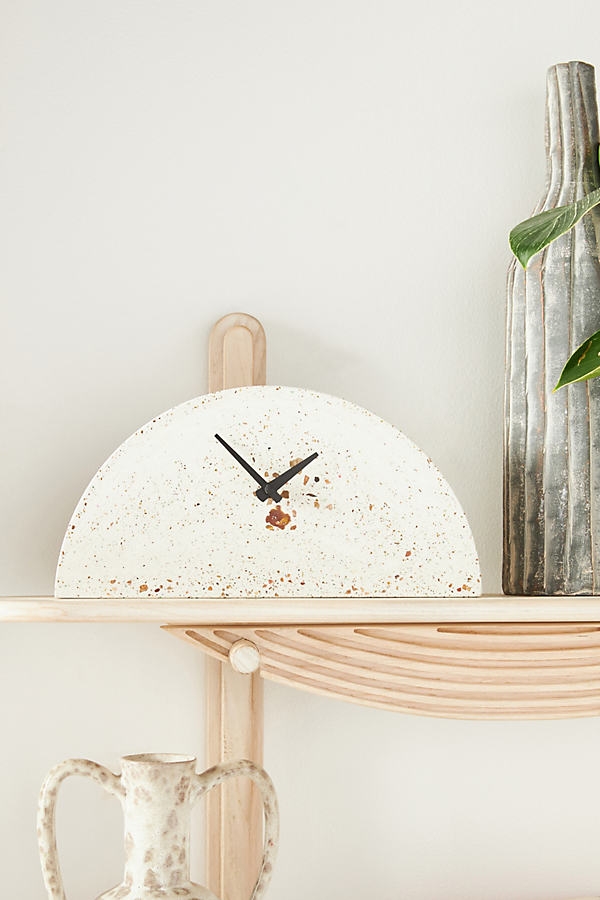 Terrazzo Mantel Clock By Anthropologie in White - Image 0