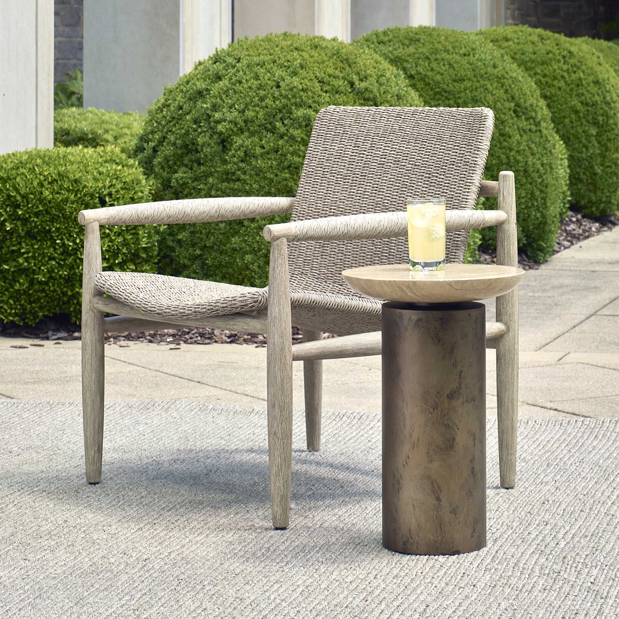 Oslo Brass Outdoor Accent Table - Image 1