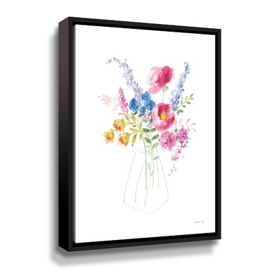Semi Abstract Floral Gallery Wrapped Floater-Framed Canvas - Image 0
