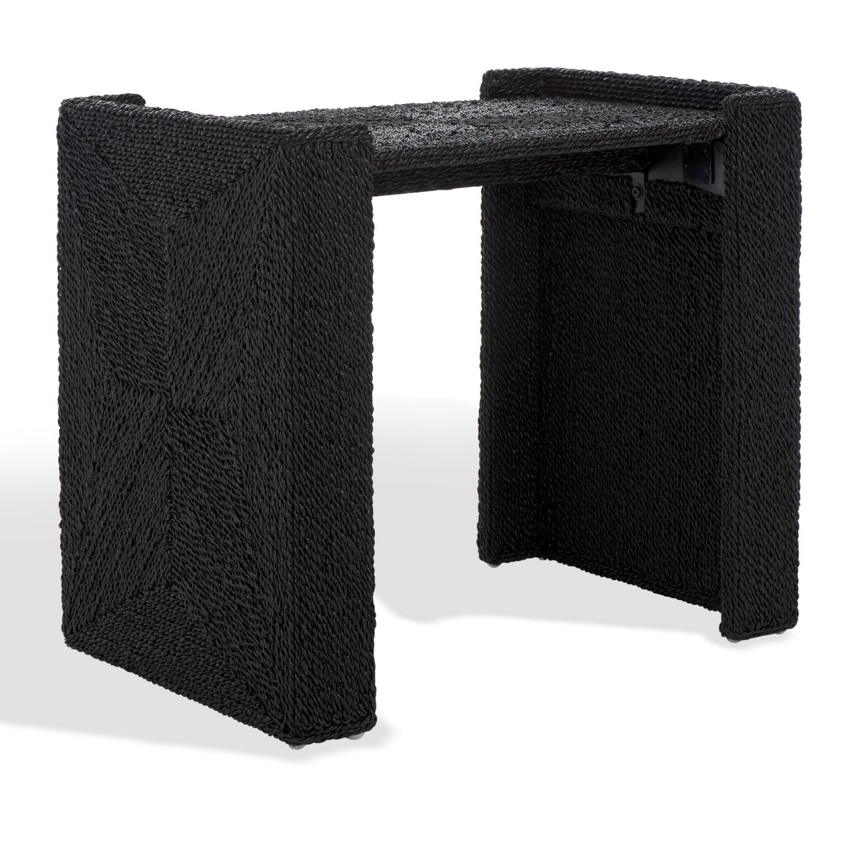 Wynima Sea Grass Accent Table - Black - Safavieh - Image 6