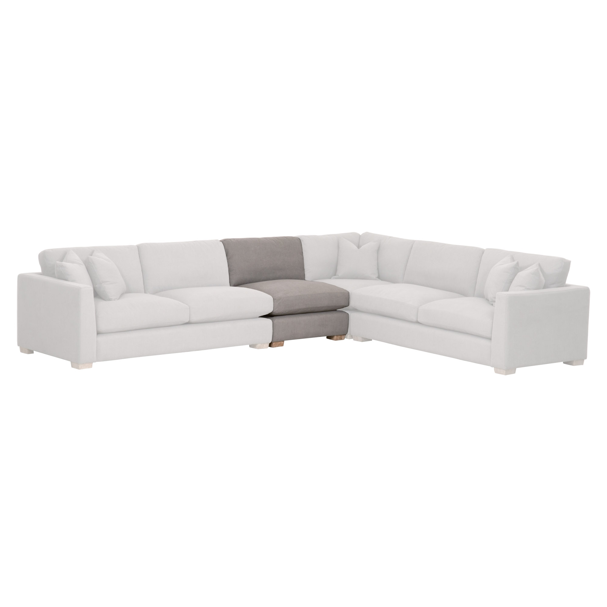 Hayden Modular Taper 1-Seat Armless Sofa Chair, LiveSmart Peyton-Slate, Natural Gray Oak - Image 6