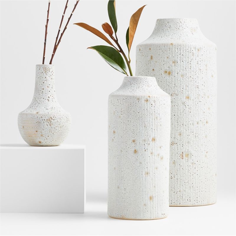 Ema Ceramic White Floor Vase - Image 1