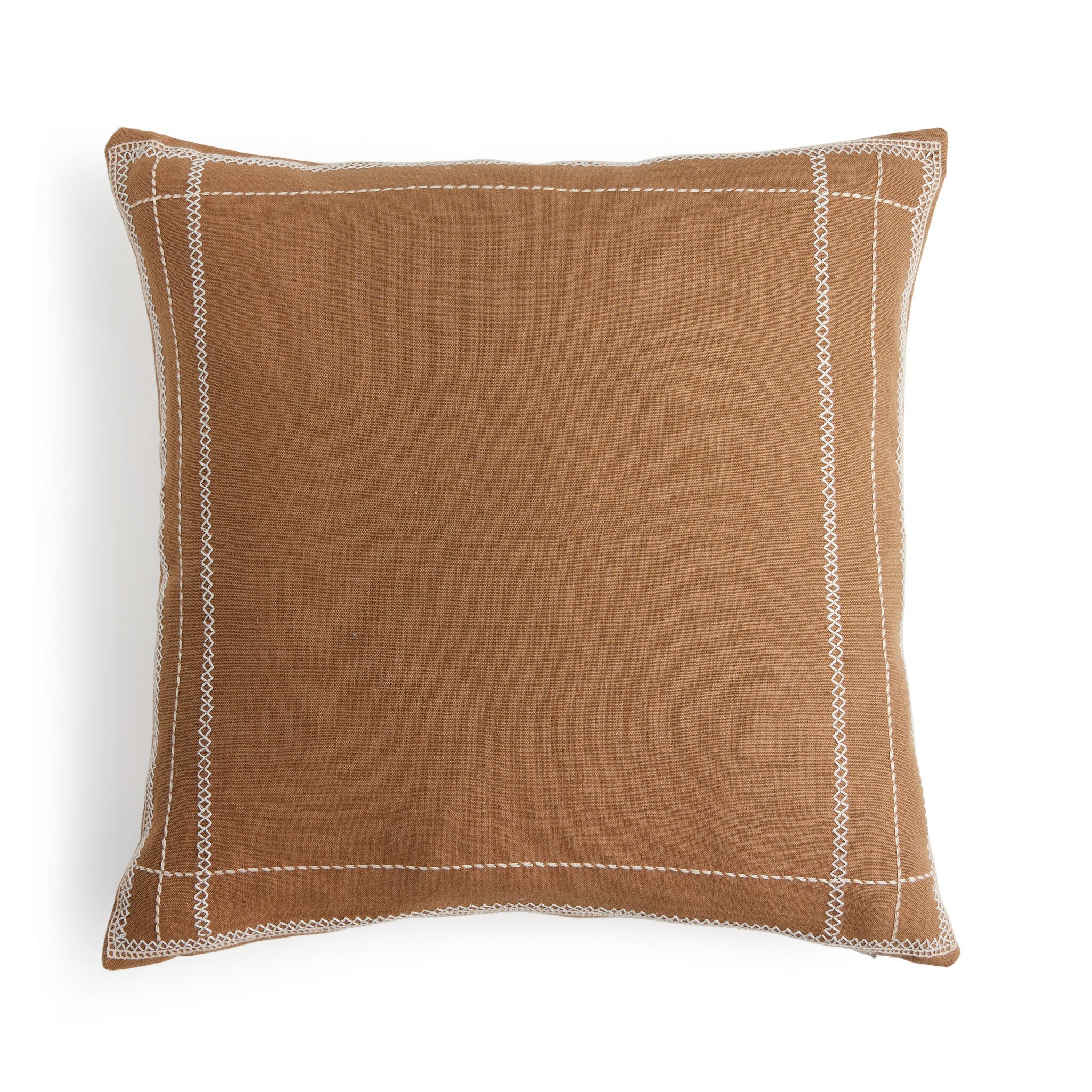 Handwoven Cadena Pillow - Taupe Cotton - Image 0