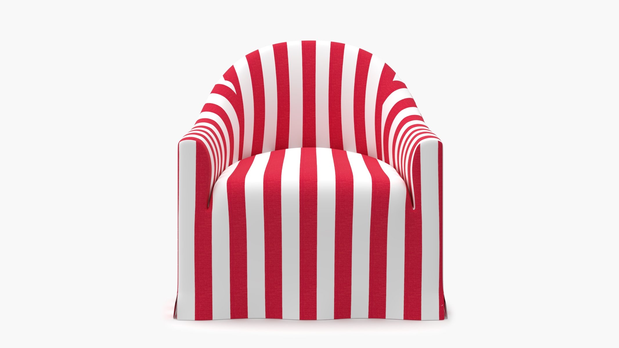 Slipcover Swivel Chair, Red Cabana Stripe - Image 0