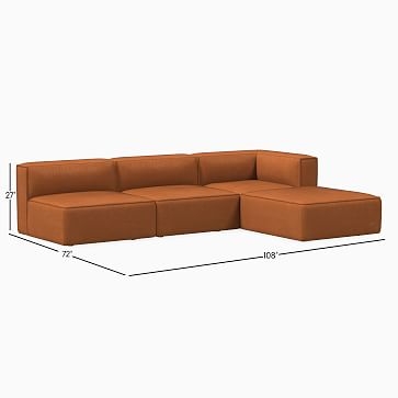 Remi Modular 105" 4-Piece Sectional, Sierra Leather, Snow - Image 2