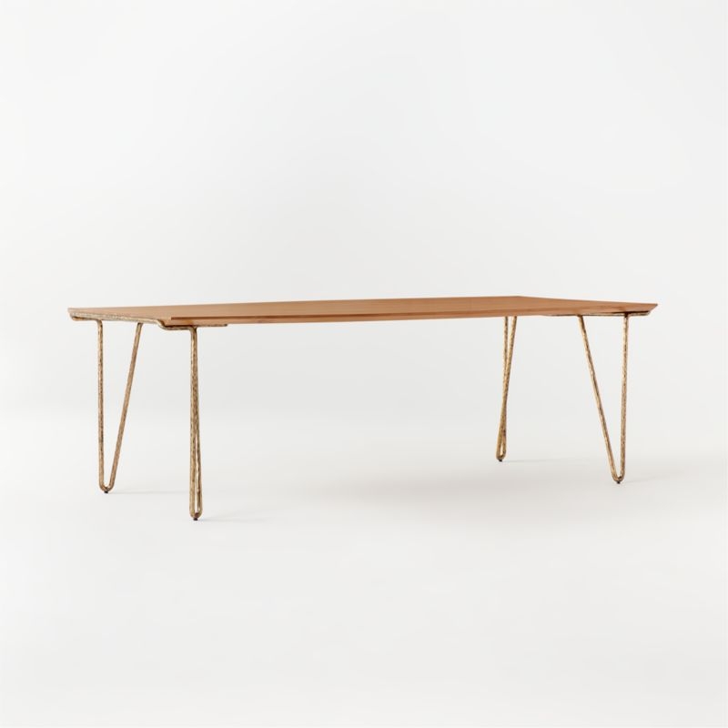 Trestle 88" Wood and Metal Dining Table - Image 3