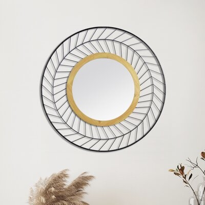 Alcaria Marie Wood and Metal Wall Mirror - Image 0