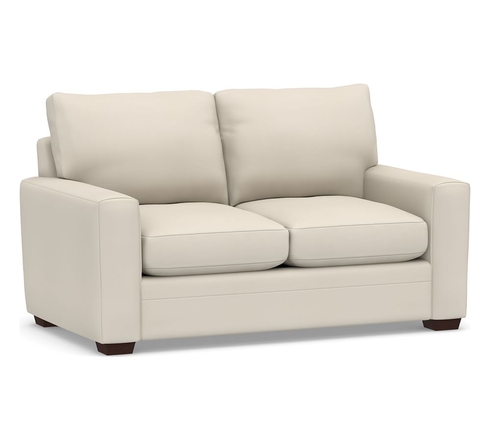 Pearce Modern Square Arm Upholstered Loveseat 66", Down Blend Wrapped Cushions, Twill Cream - Image 0
