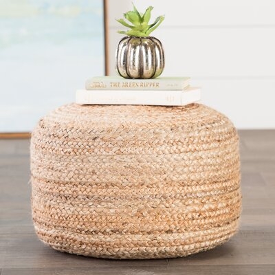 Teele 18'' Wide Round Pouf Ottoman, Natural - Image 1