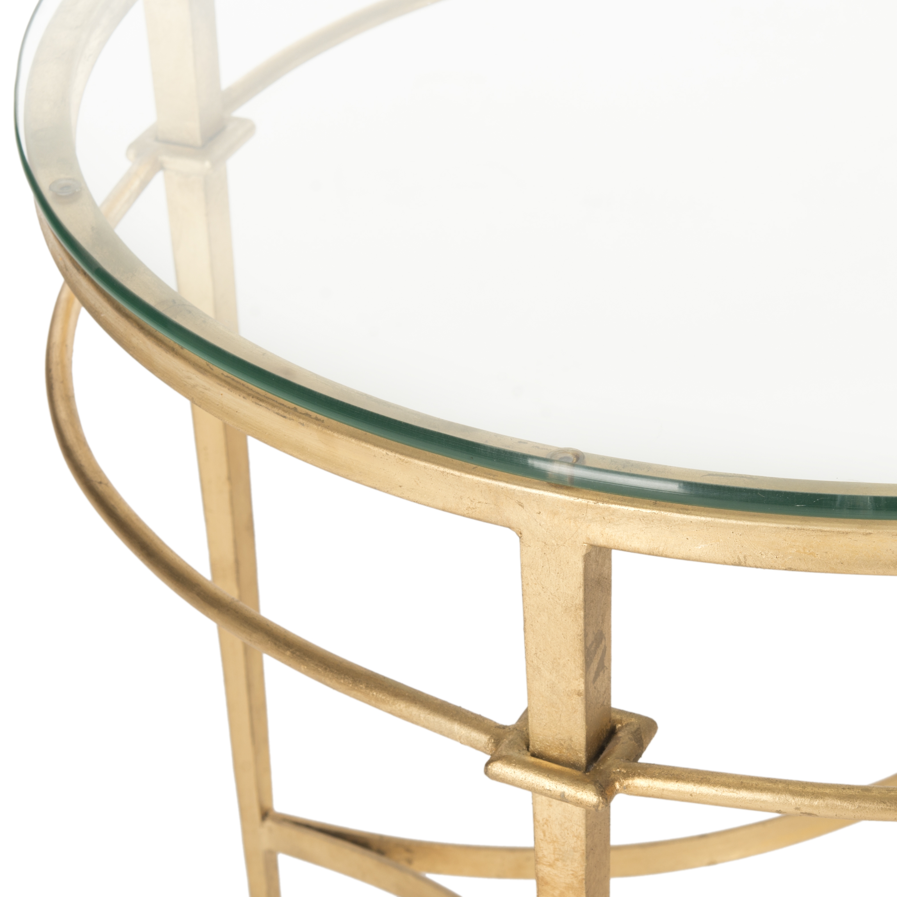 Ingmar Round Glass Side Table - Gold - Arlo Home - Image 1
