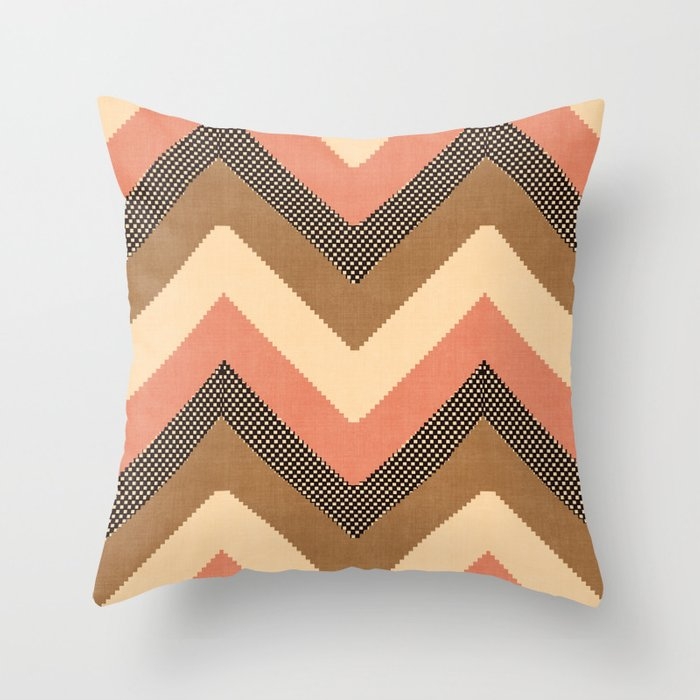 Willow In Peach Multi Throw Pillow by House Of Haha - Cover (20" x 20") With Pillow Insert - Outdoor Pillow - Image 0