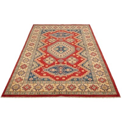 One-of-a-Kind Gasi Hand-Knotted 2010s Uzbek Gazni Green/Red/Blue 6'7" x 9'7" Wool Area Rug - Image 0