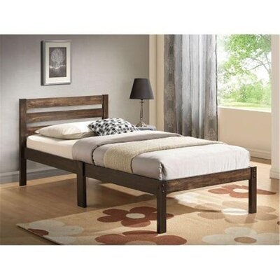 Twin Bed , Stylish, Simple Wooden Bed,wooden Bed, Single Bed, Solid Wood Bed, Brown - Image 0