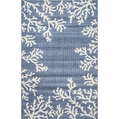 Summerfield Floral Blue/White Indoor / Outdoor Area Rug - Image 0