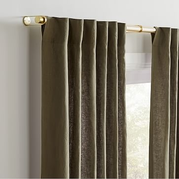 Sheer European Linen Curtain, 48"x84", Dark Olive - Image 2