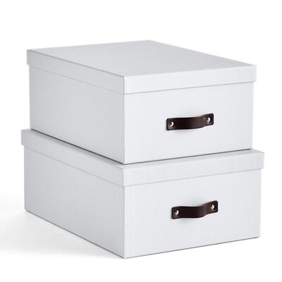 Bleecker Storage 2 Piece Fiberboard Box Set - White - Image 0