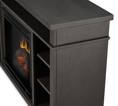 Felicia Electric Fireplace Media Cabinet, Gray - Image 1