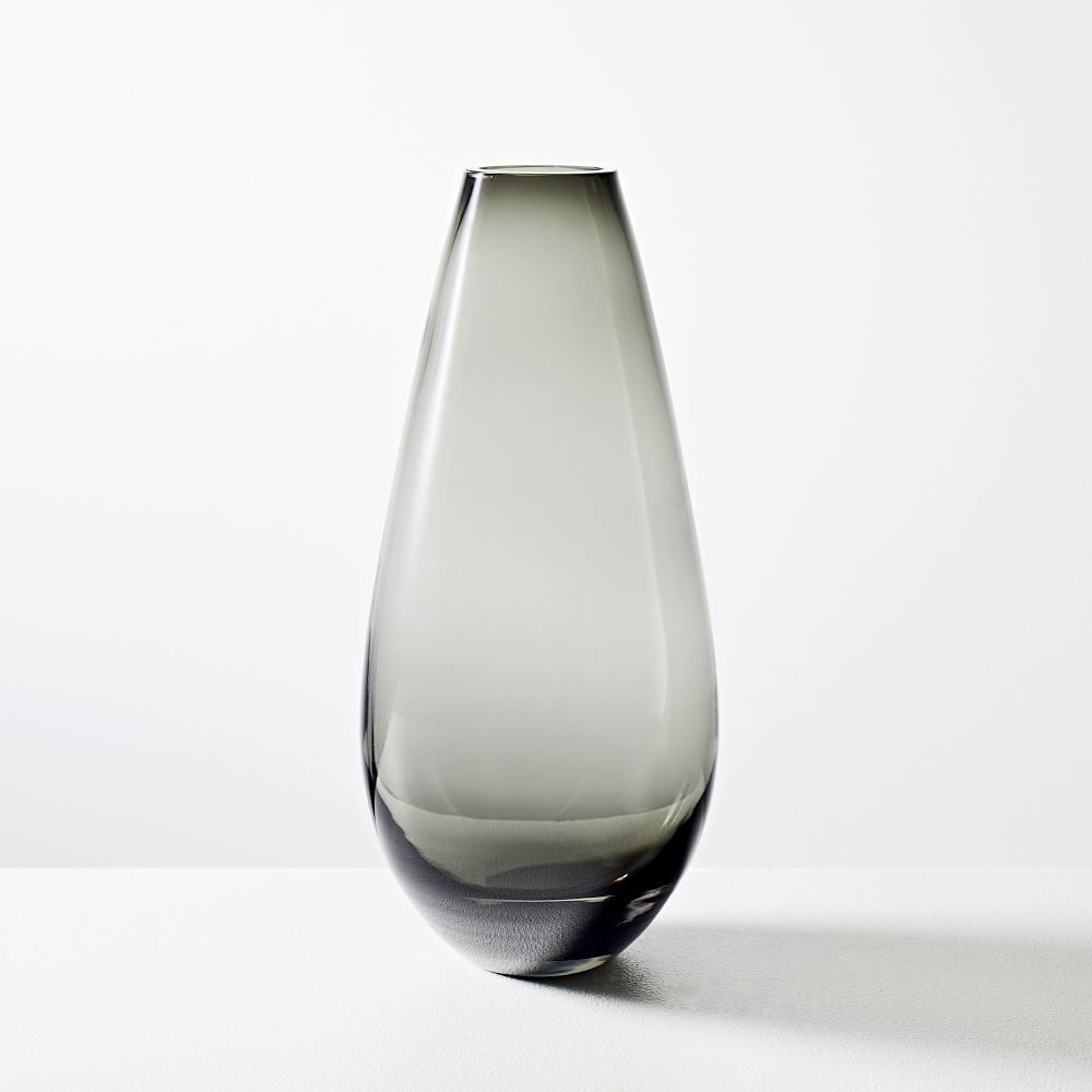 Foundations Glass Tapered Vase, Silver, 10" - Image 0