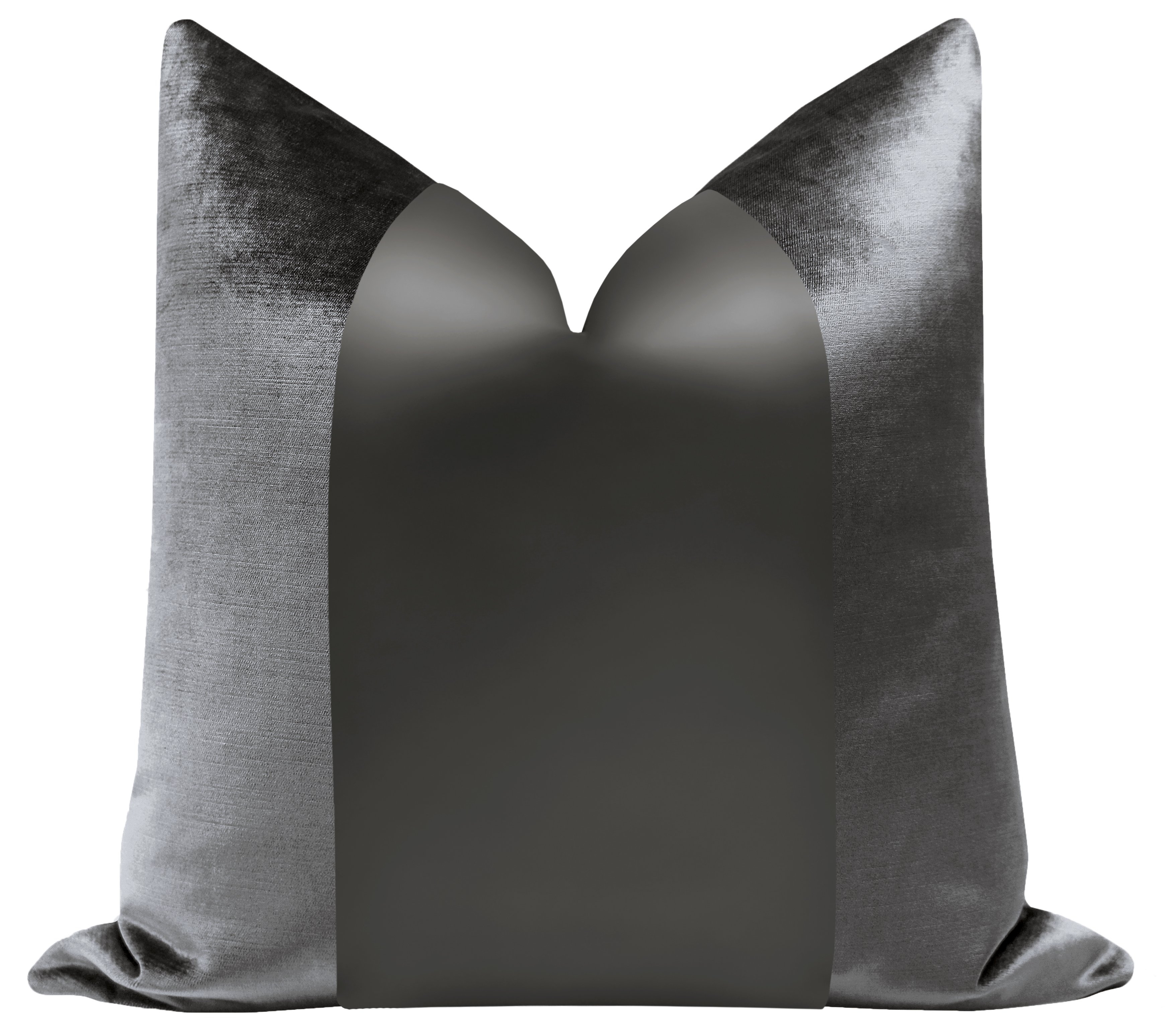 PANEL MONOCHROMATIC :: FAUX SILK VELVET // GRAPHITE - XL LUMBAR 14" X 48" - Image 0