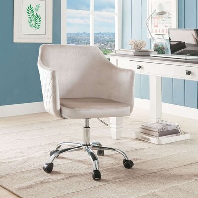 Cosgair Office Chair In Champagne Velvet & Chrome - Image 0