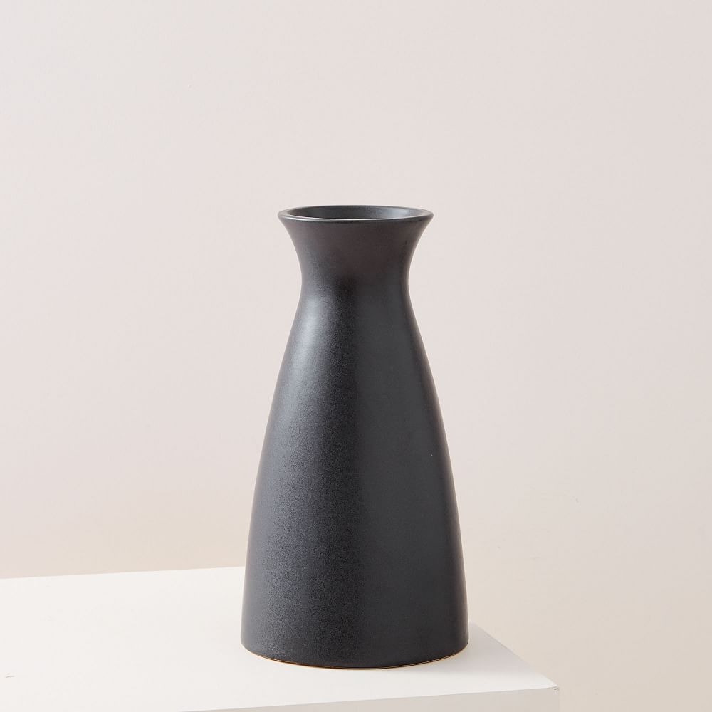 Pure Black Ceramic Vase, Carafe - Image 0