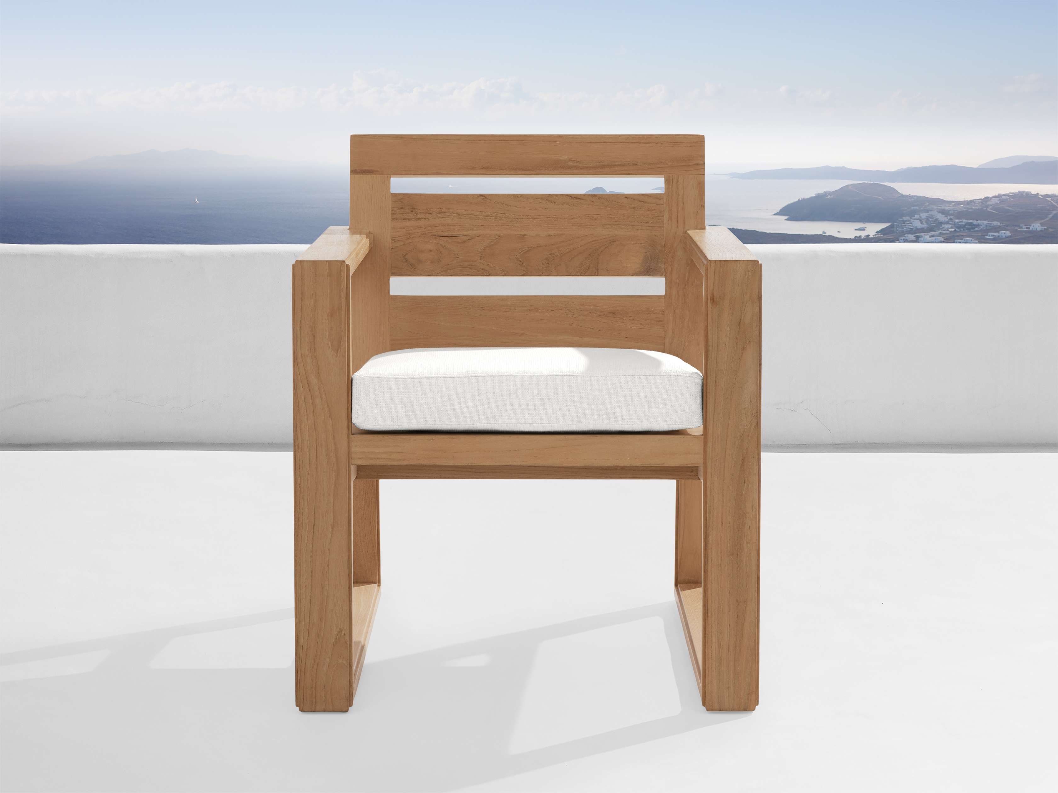 Canyon Outdoor Dining Arm Chair Teak in Natural - Image 0