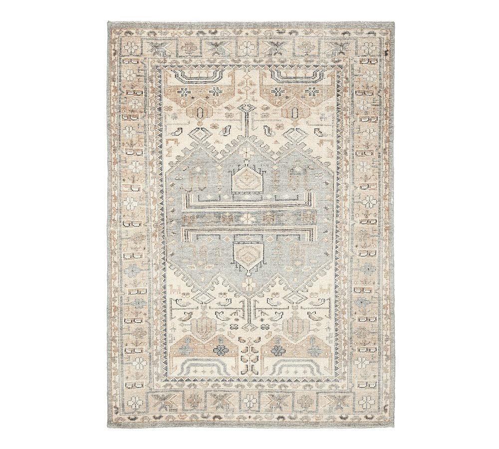 Nicolette Hand-Knotted Rug, 6 x 9', Cool Multi - Image 0