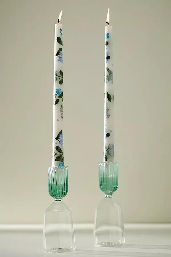 Villa Handpainted Taper Candles, Set of 2 - Image 0
