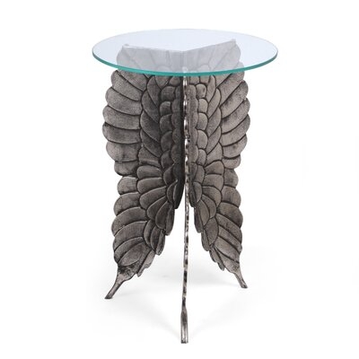 Stene Aluminum And Glass Accent Table - Image 0