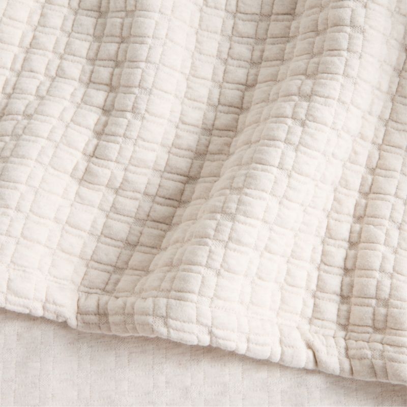 Cozysoft Quilted Jersey Grid King Light Beige Bed Blanket 109"X90" - Image 1