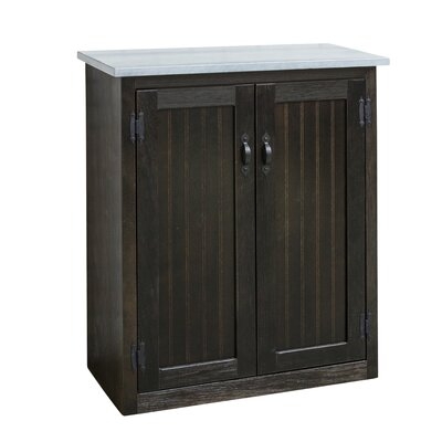Storage Display Hutch Cabinet, 2-Door, Brown & Espresso Top-Wood - Image 0