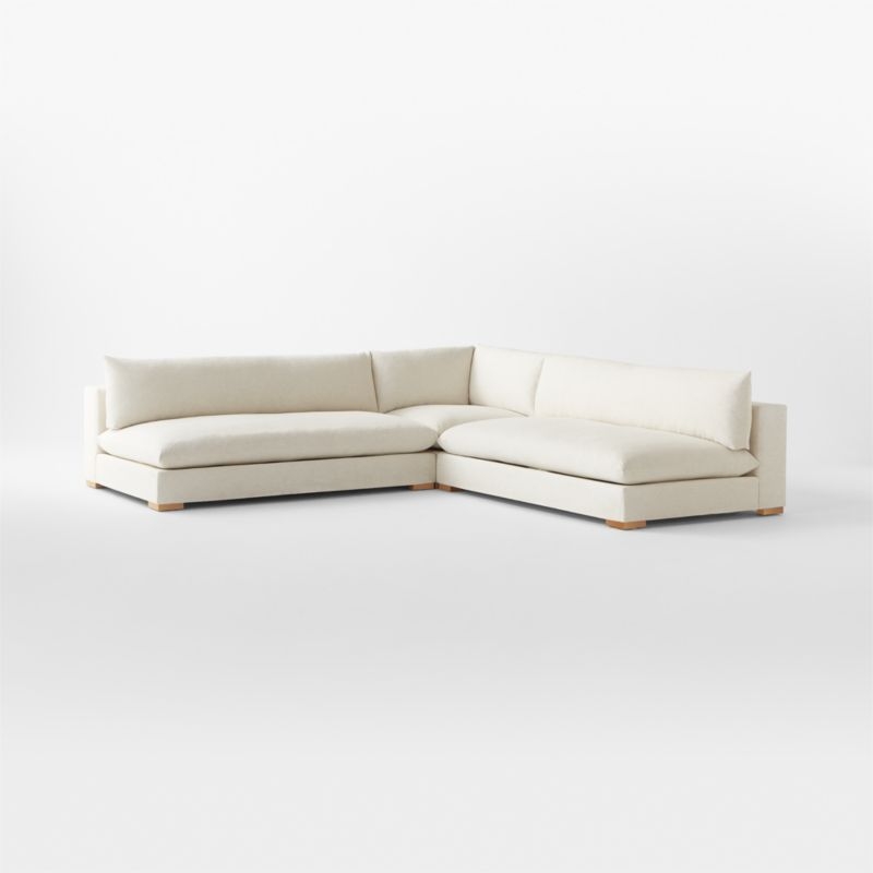 Deseo 3-Piece L-Shaped White Performance Fabric Deep Depth Sectional Sofa with Loveseat - Image 3