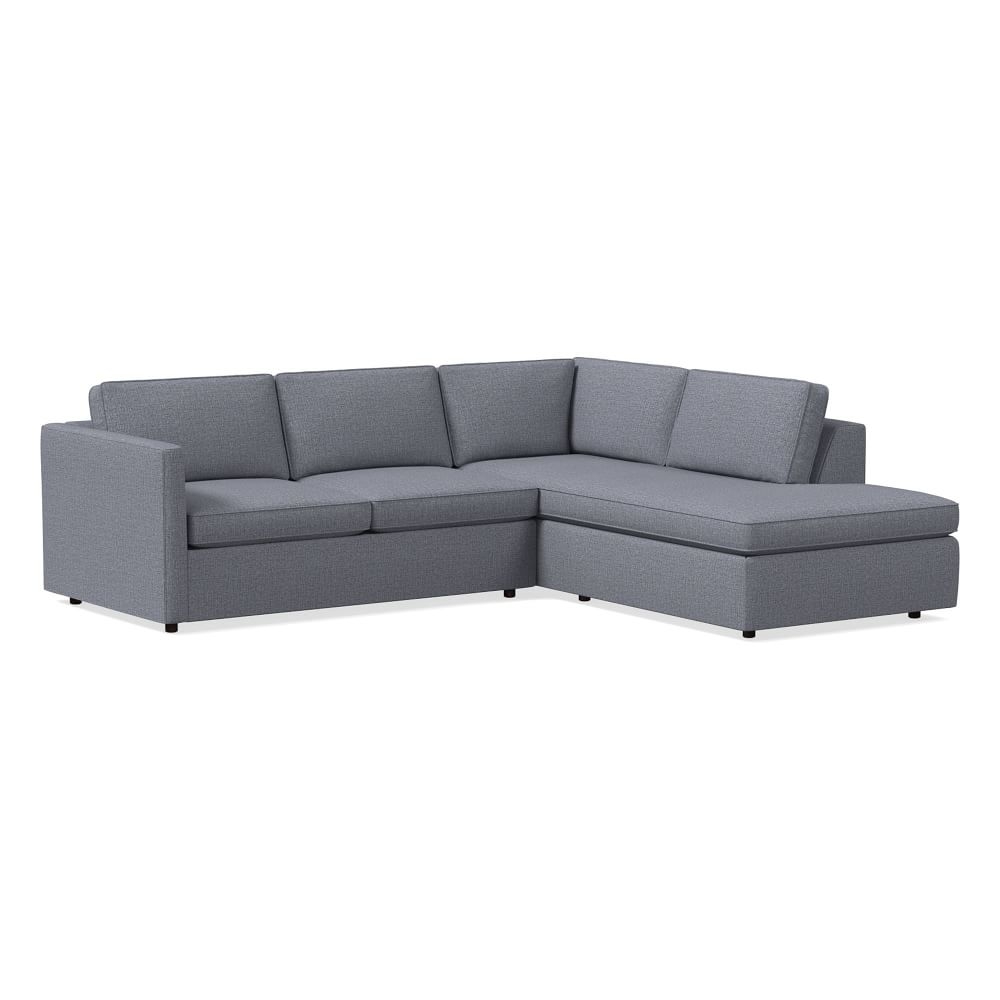 Harris 104" Right Multi Seat 2-Piece Bumper Chaise Sectional, Standard Depth, Yarn Dyed Linen Weave, graphite - Image 0