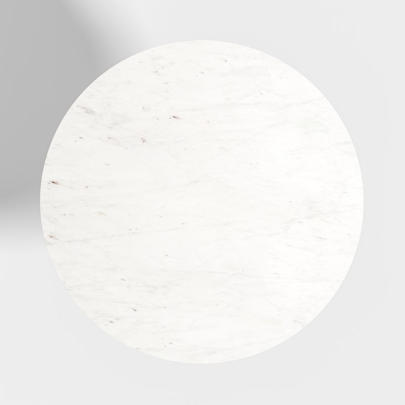 Nero 48" Round White Marble Dining Table with White Base - Image 2