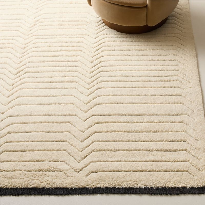 Tovar Handloomed Warm White New Zealand Wool Area Rug 5'X8' - Image 3