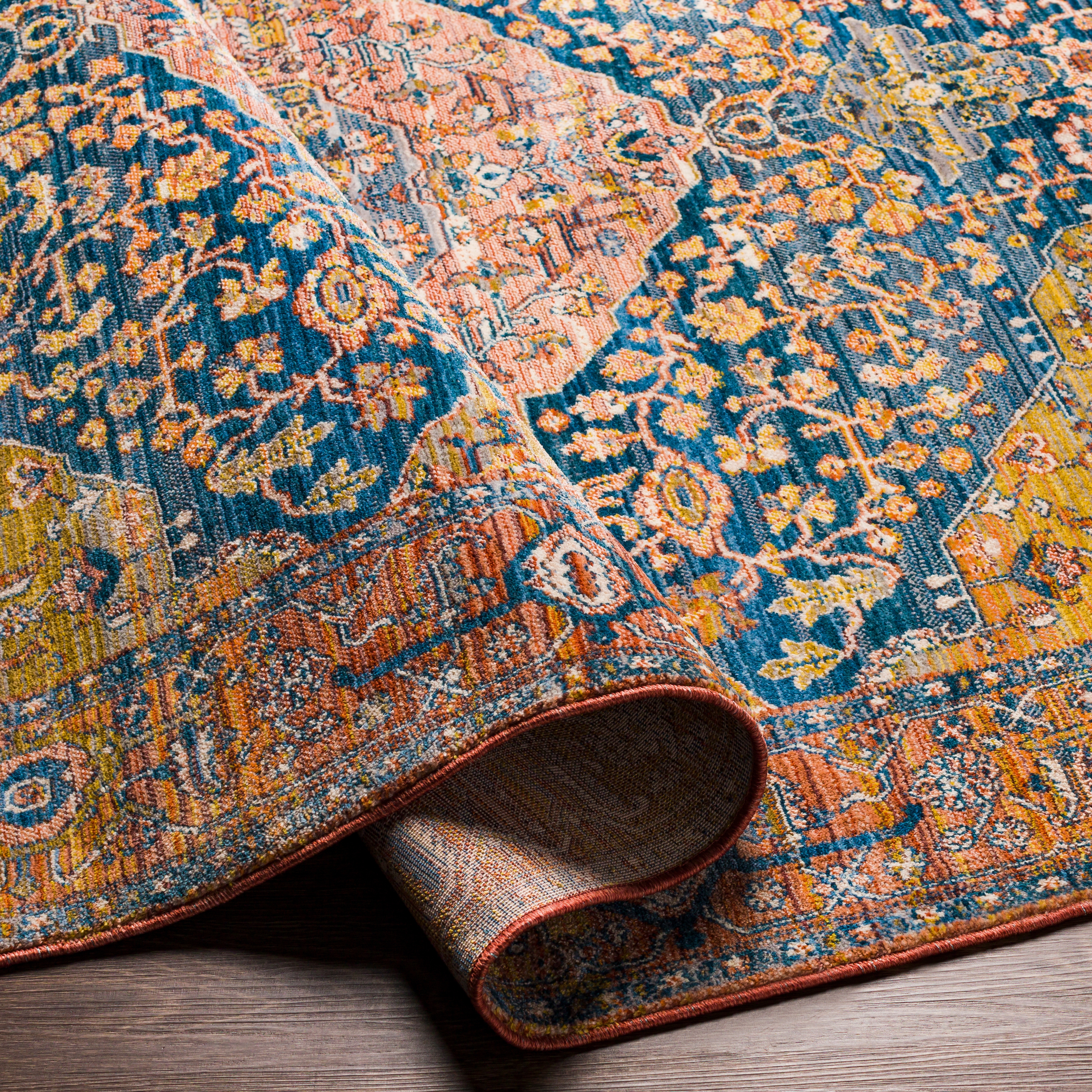 Ephesians Blue Indoor 2' x 2'11" Machine Woven Rug - Image 4