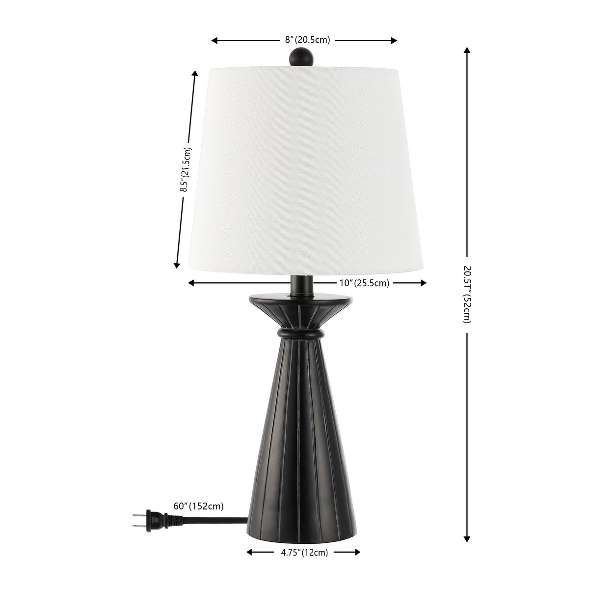 Raye 20.5 Inch Table Lamp - Black - Image 4