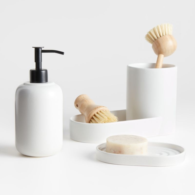 Chet White Ceramic Sink Caddy - Image 1