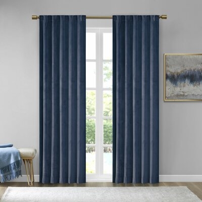 Aurora Poly Velvet Solid Room Darkening Rod Pocket/Tab Top Curtain Panels - Image 0