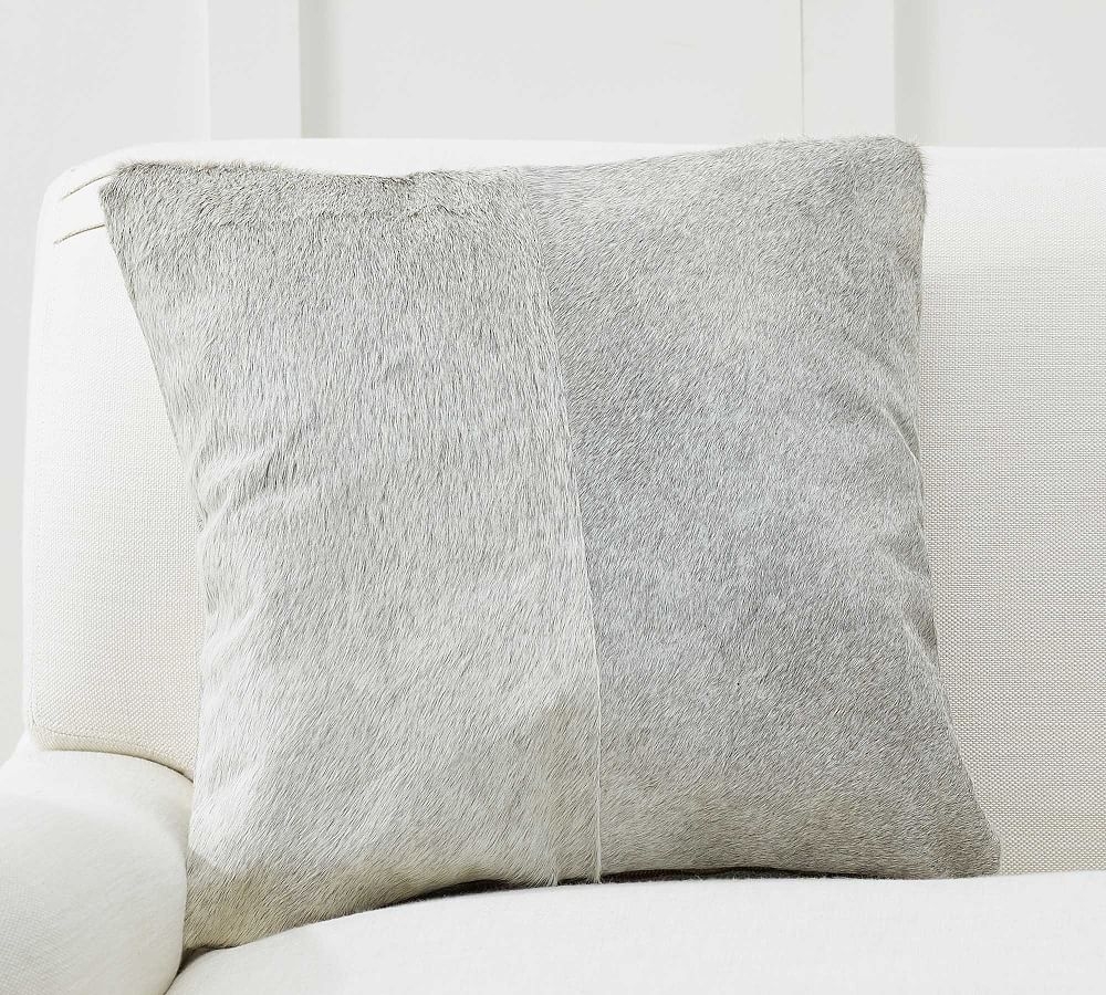 Hair on Hide Pillow Cover, 20 x 20", Gray - Image 0