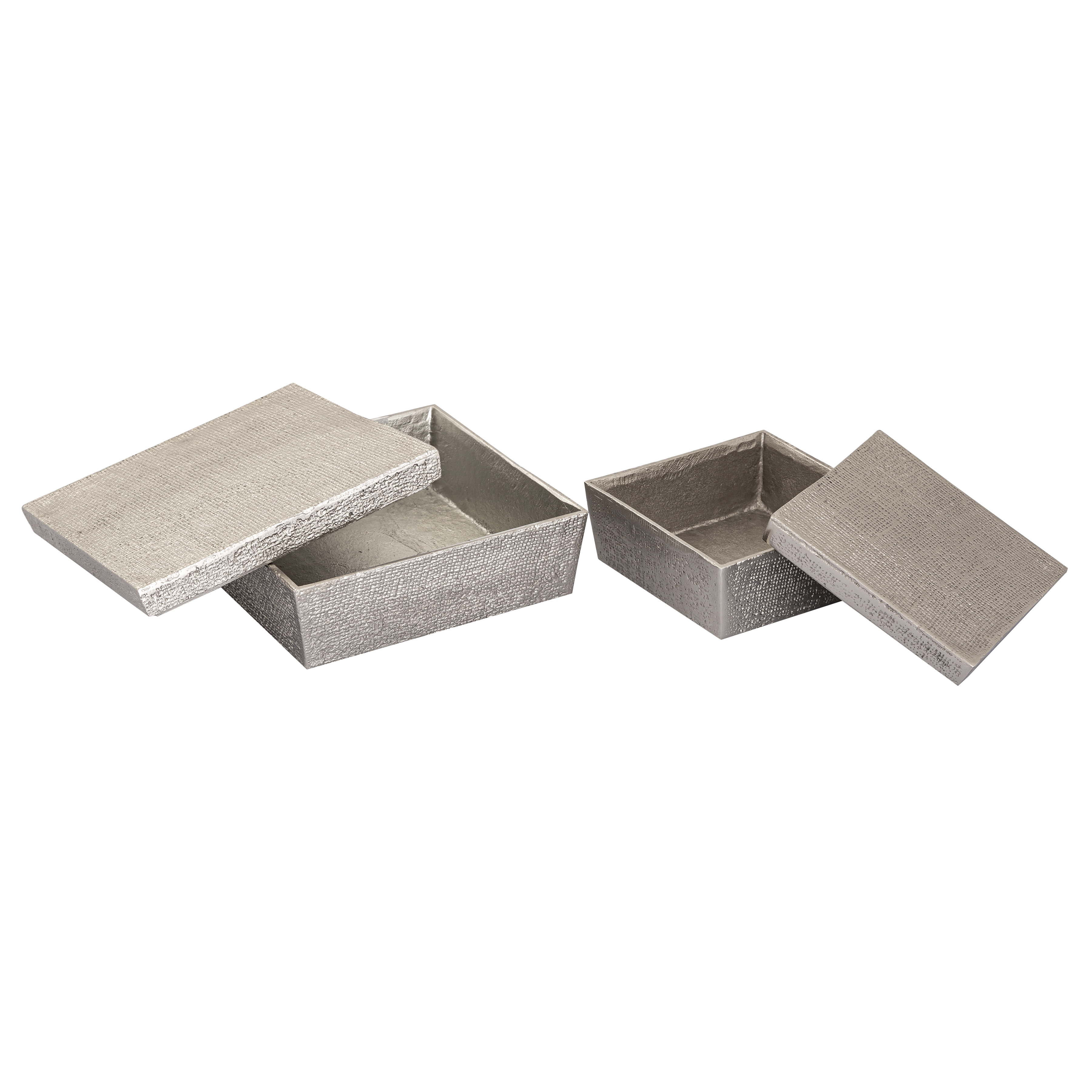 Square Linen Texture Box - Small Nickel - Image 3