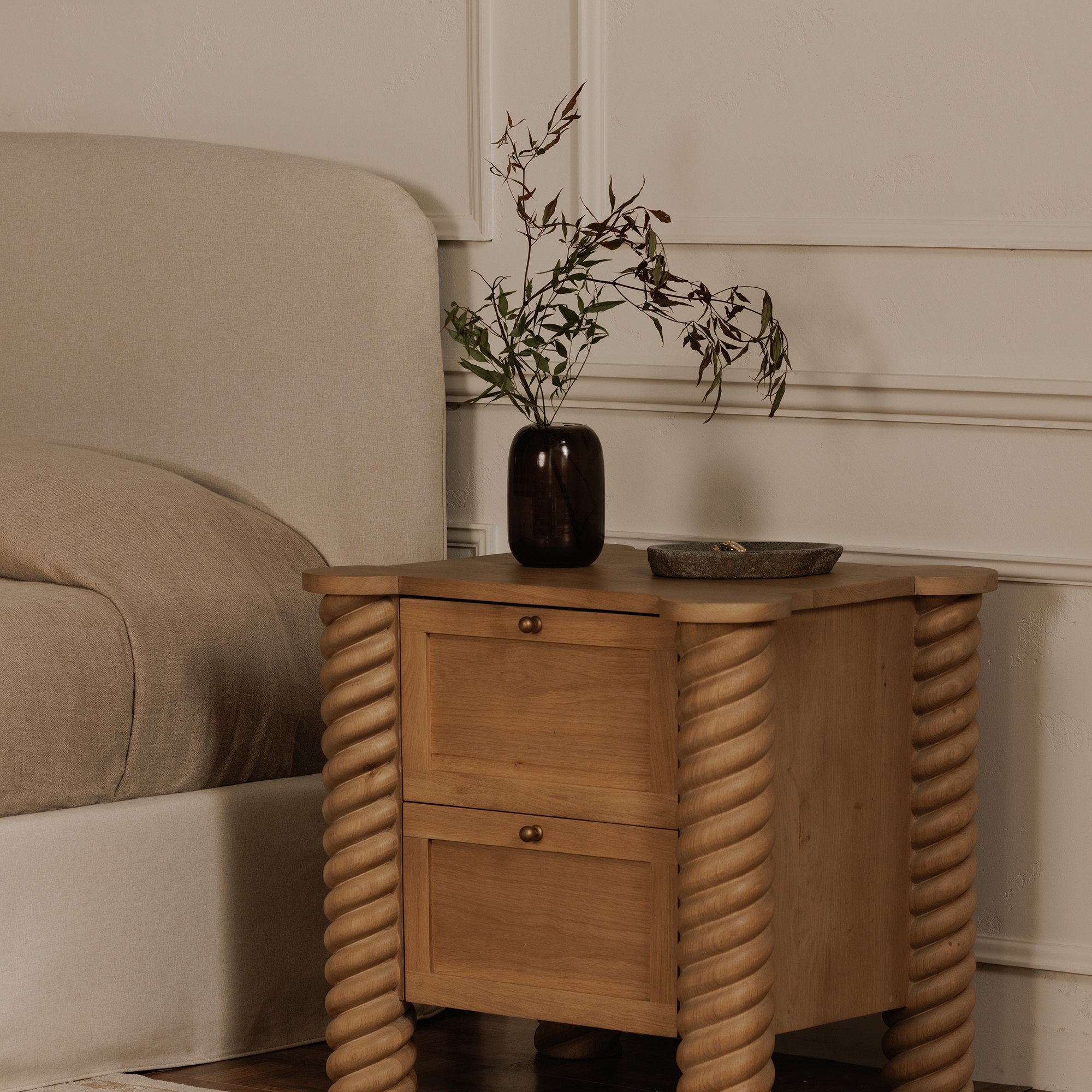 Treccia 2 Drawer Nightstand Oak - Image 11