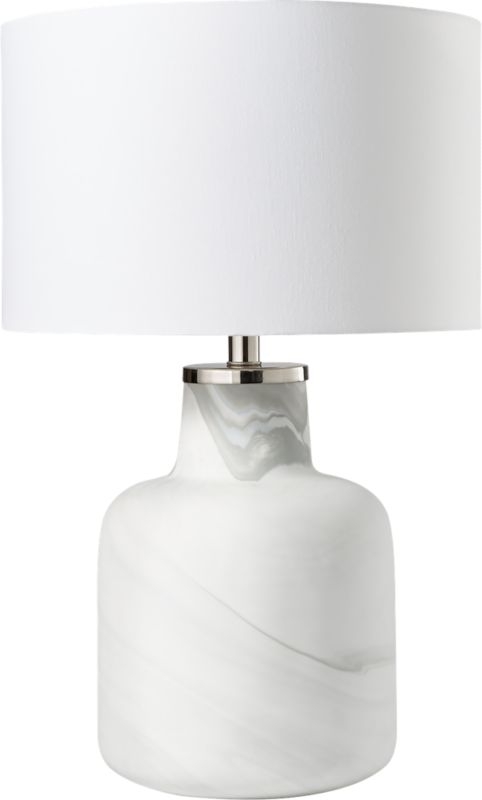 Large Marblized Grey Table Lamp - Image 3